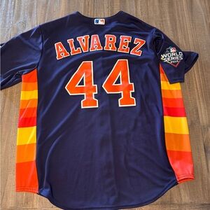 Majestic Houston Astros Alvarez #44 2019 World Series Patch Jersey Men’s Size XL